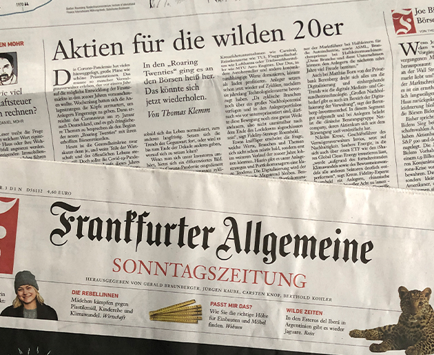 Aktien für die wilden 20er – INVIOS in der Frankfurter Allgemeinen Sonntagszeitung
