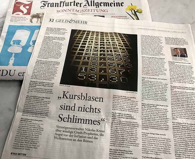 INVIOS in der FAZ: „Kursblasen sind nichts Schlimmes”